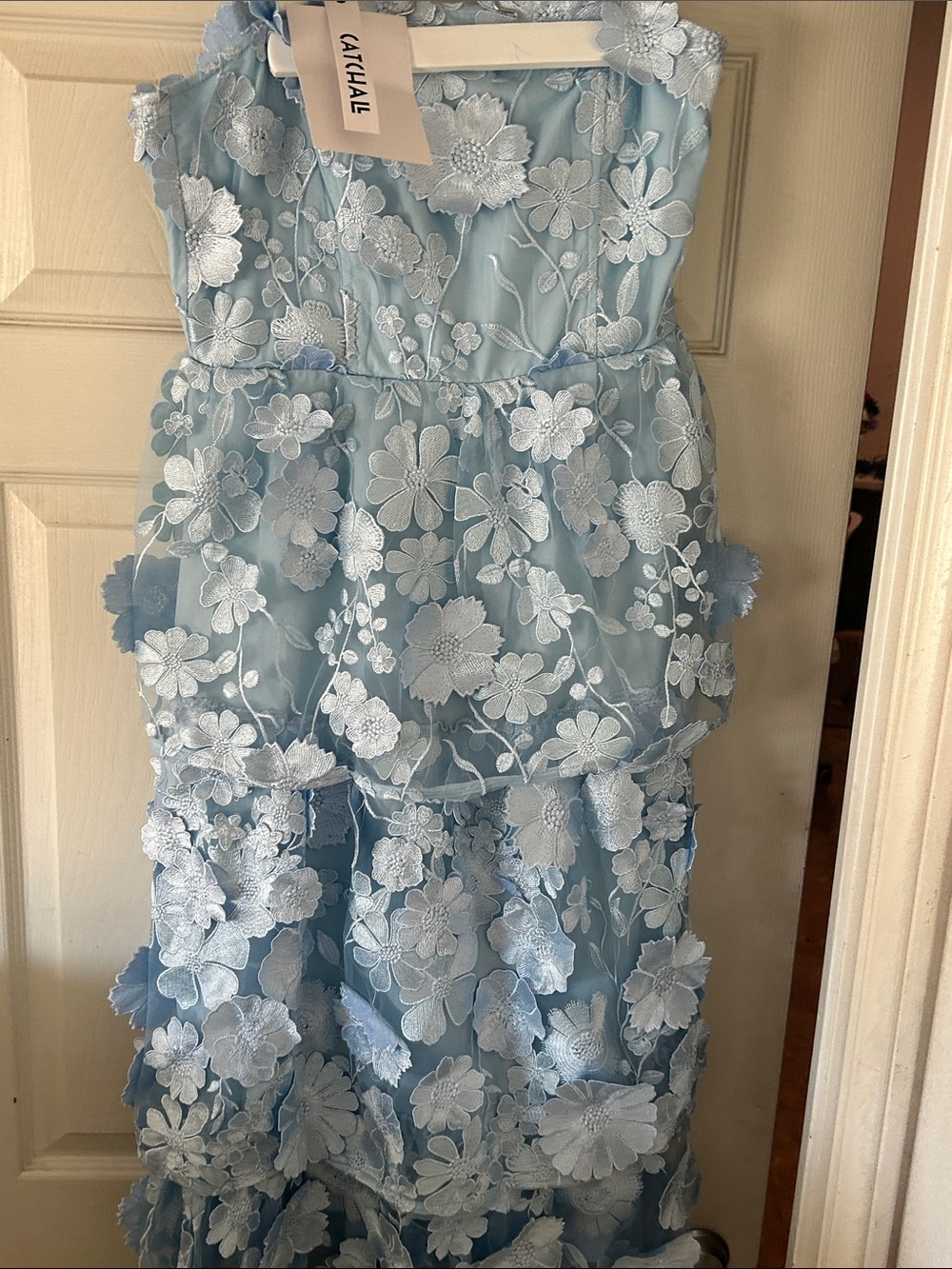 CATHALÉ Light Blue Floral Maxi Dress